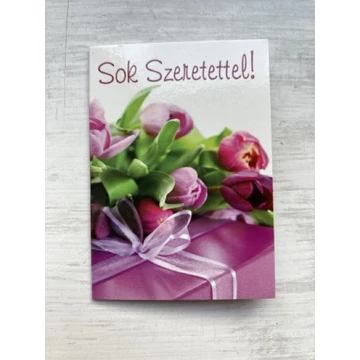 Áldjon meg téged az Úr... – Kétoldalas ajándékkísérő kártya csomag – lila tulipán