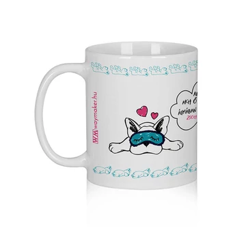 „Álmában ad eleget” – Bolldy, a boldog bulldog – bögre