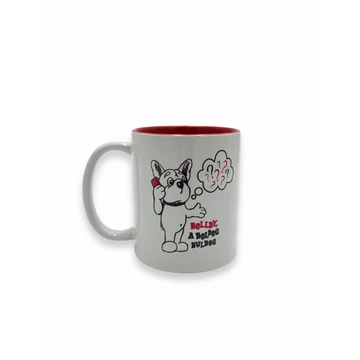 Hívj segítségül engem... – Bolldy, a boldog bulldog – bögre piros belsővel