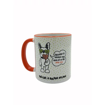 ...jó az Úr! – Bolldy, a boldog bulldog – bögre narancssárga füllel