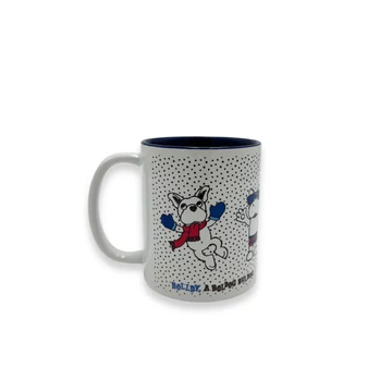 Áldom az Urat minden időben… – Bolldy, a boldog bulldog – bögre kék belsővel