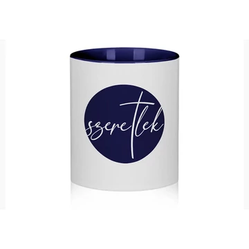 Bögre – Szeretlek – kék belső
