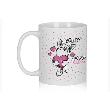 „A szeretet soha nem fogy el” – Bolldy, a boldog bulldog – bögre