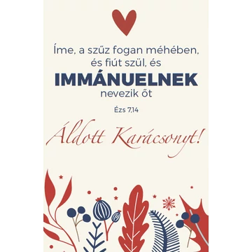 Íme, a szűz fogan méhében... – Karácsonyi, egyoldalas ajándékkísérő kártya csomag