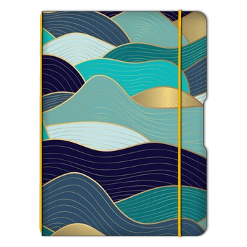 Flexifüzet, dupla – A4 – zöld-arany hullámos mintával