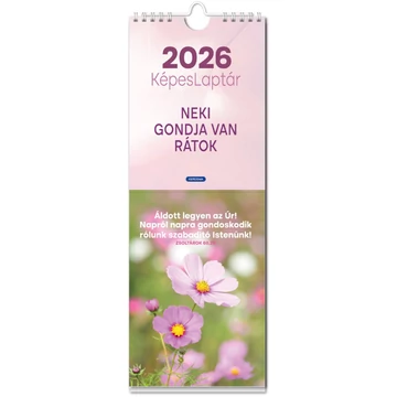 2026 Falinaptár – álló képeslapos, spirál, állat-növény – Neki gondja van rátok