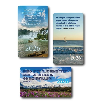 2026 Kártyanaptár csomag (3x10 db) – tenger, vízesés, hegy