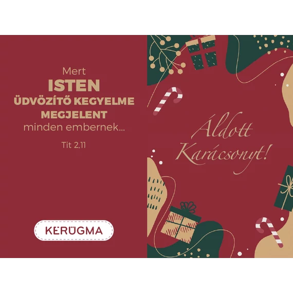 Mert Isten üdvözítő kegyelme... – Karácsonyi, kétoldalas ajándékkísérő kártya csomag