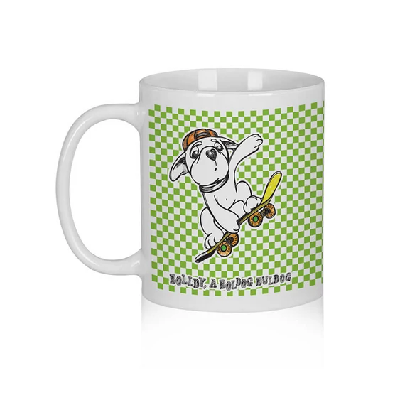 „Istenemmel a kőfalon is átugrom” – Bolldy, a boldog bulldog – bögre