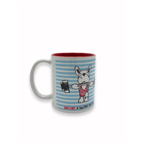 Mindenre van erőm – Bolldy, a boldog bulldog – bögre piros belsővel