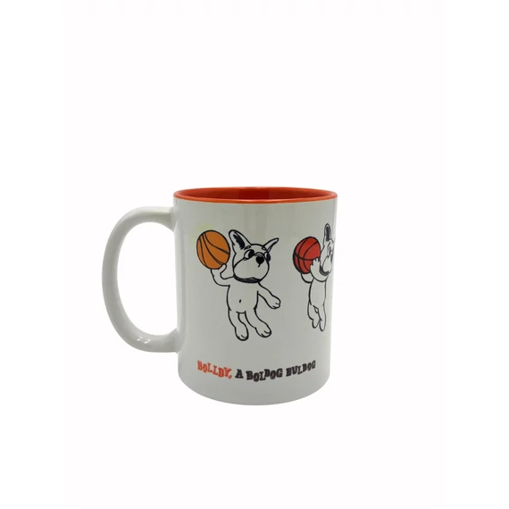 Istenemmel a kőfalon is átugrom – Bolldy, a boldog bulldog – bögre narancssárga belsővel