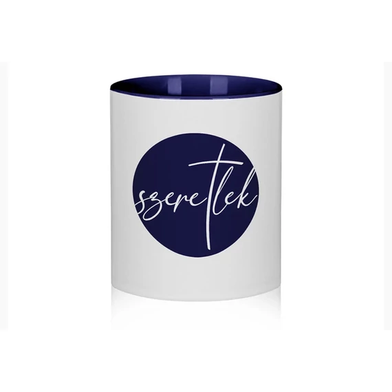 Bögre – Szeretlek – kék belső