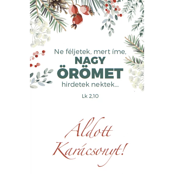 Ne féljetek... – Karácsonyi, egyoldalas ajándékkísérő kártya csomag