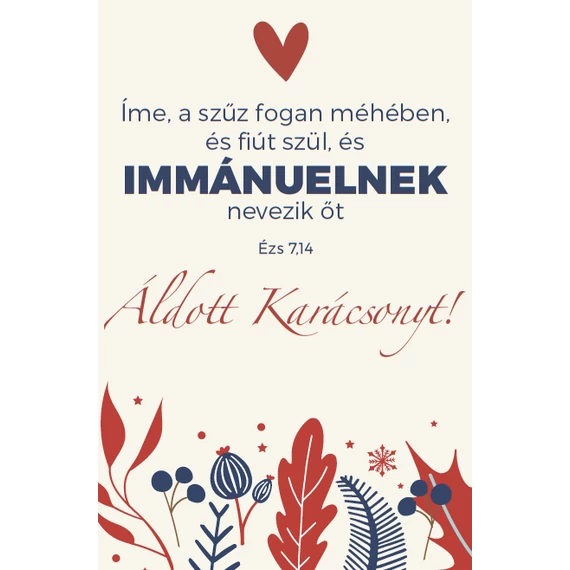 Íme, a szűz fogan méhében... – Karácsonyi, egyoldalas ajándékkísérő kártya csomag