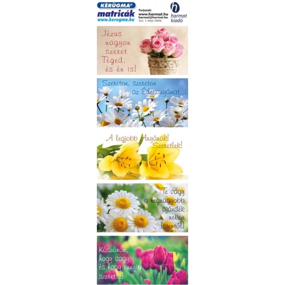 Matrica (1514) – Rózsacsokor – Jézus nagyon szeret téged, és én is!