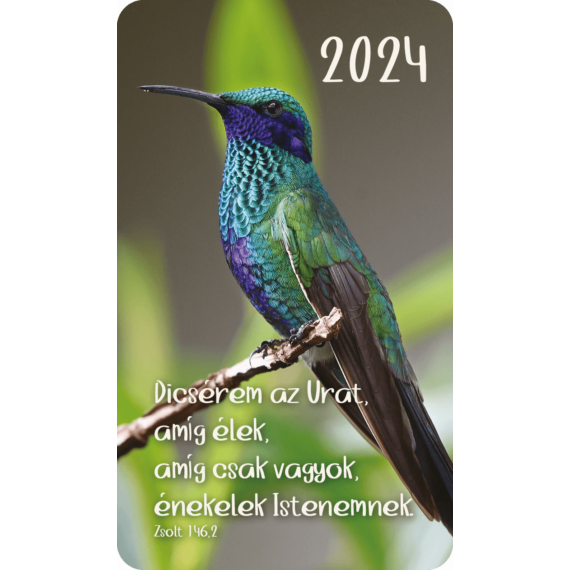 Kártyanaptárcsomag  2024 (29) – Dicsérem az Urat, amíg élek... (kolibri)
