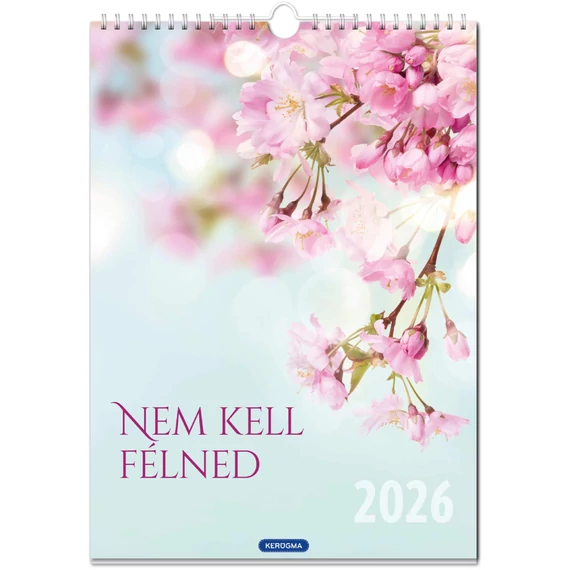 2026 Falinaptár – nagy, spirál, virágos– Nem kell félned