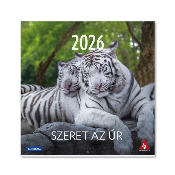 2026 Falinaptár – kis négyzetes, tűzött, állatos – Szeret az Úr