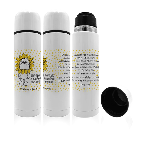 „Nézzétek meg a liliomokat…” – termosz – Bolldy, a boldog bulldog