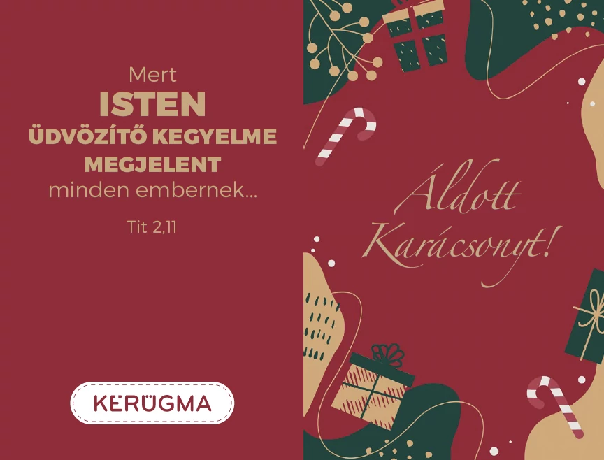 Mert Isten üdvözítő kegyelme... – Karácsonyi, kétoldalas ajándékkísérő kártya csomag