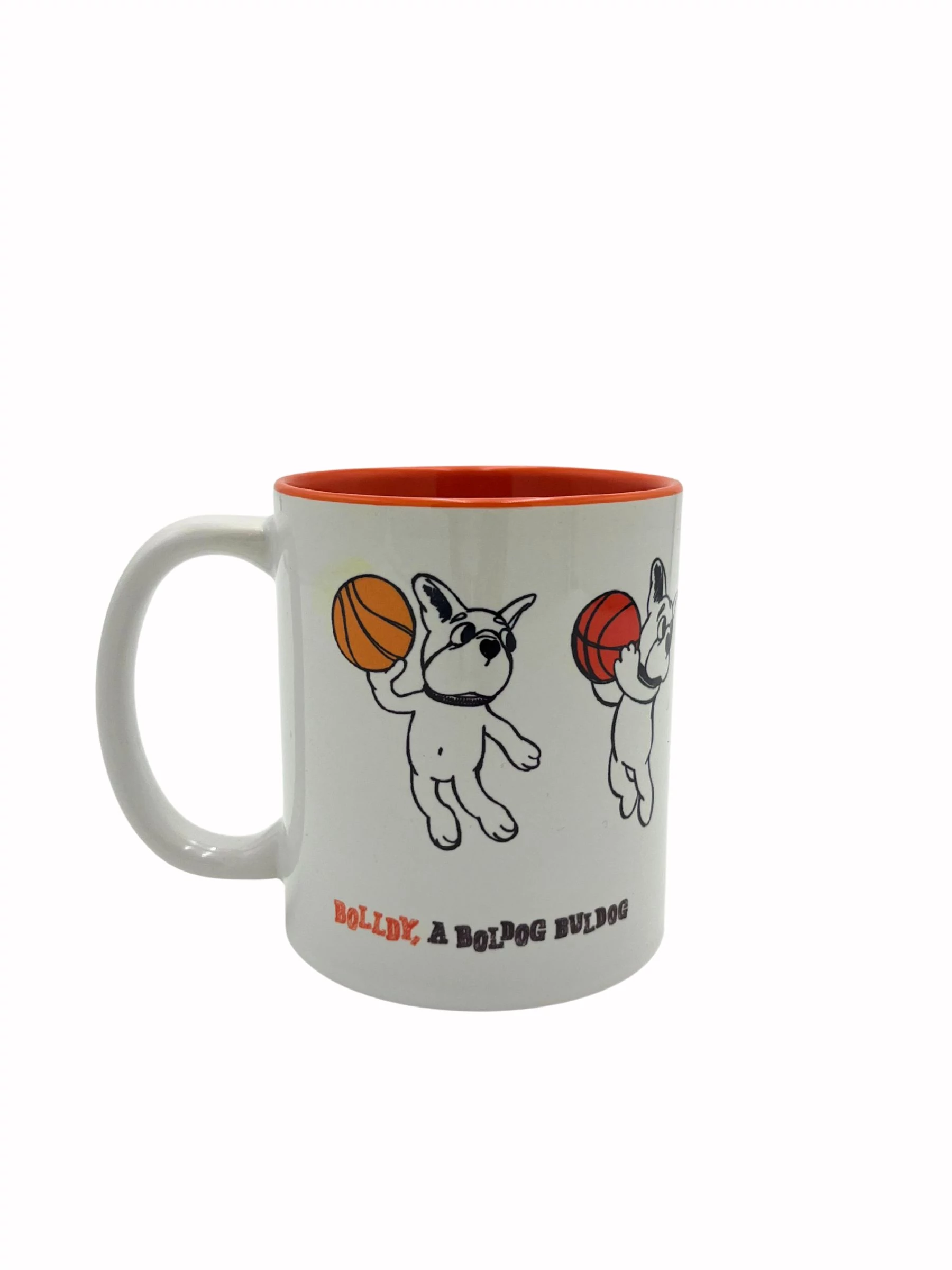 Istenemmel a kőfalon is átugrom – Bolldy, a boldog bulldog – bögre narancssárga belsővel