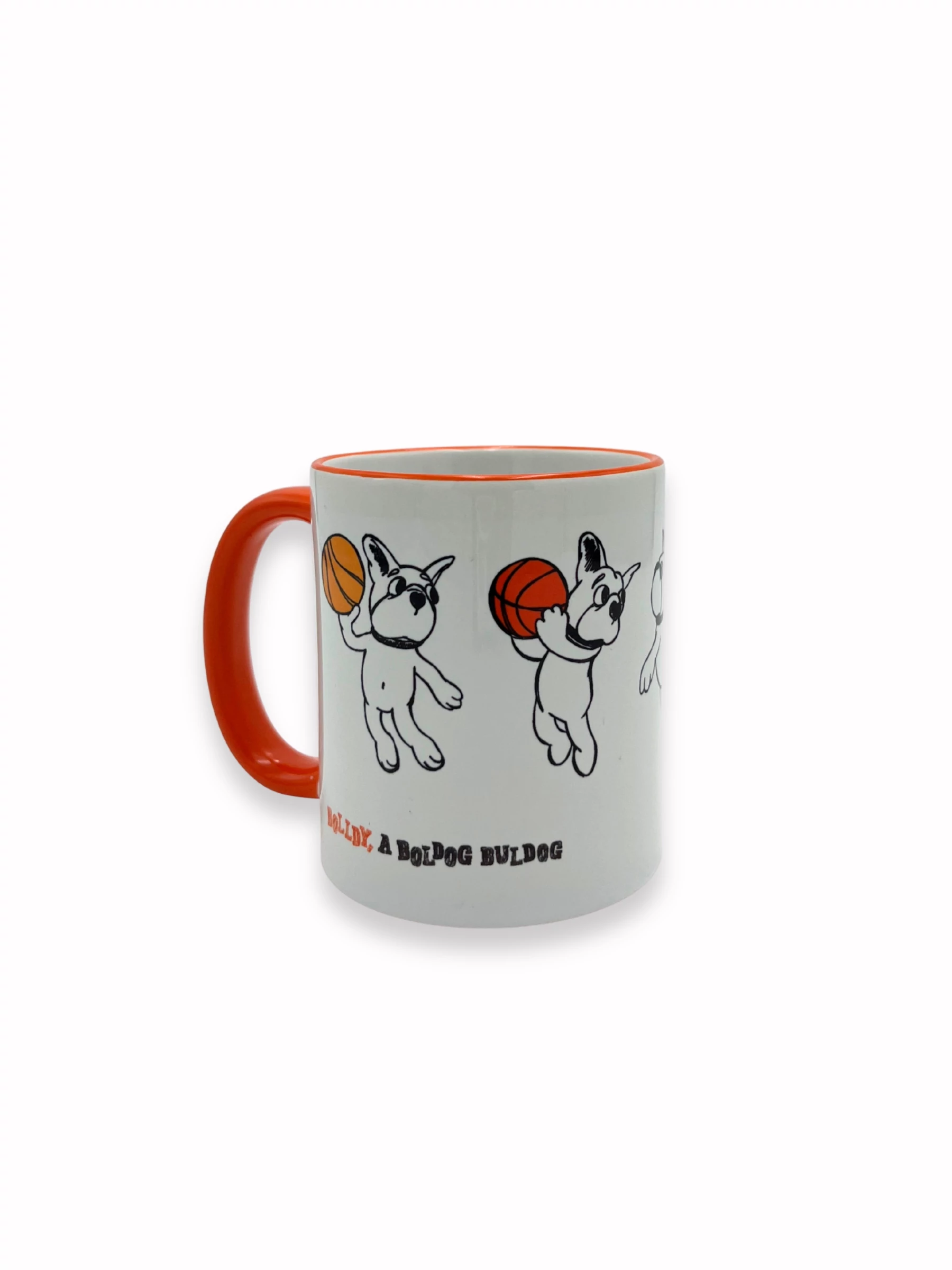 Istenemmel a kőfalon is átugrom – Bolldy, a boldog bulldog – bögre narancssárga füllel