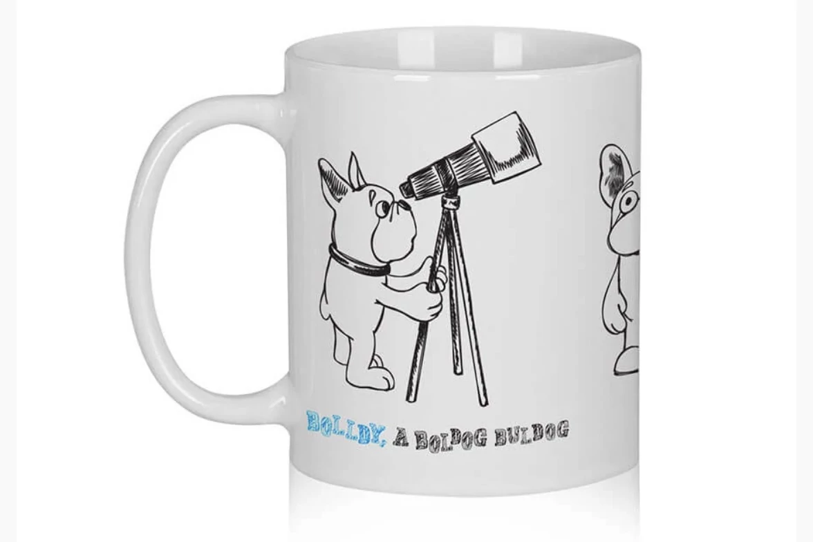 „...állj meg, és gondold meg Isten csodáit” – Bolldy, a boldog bulldog – bögre