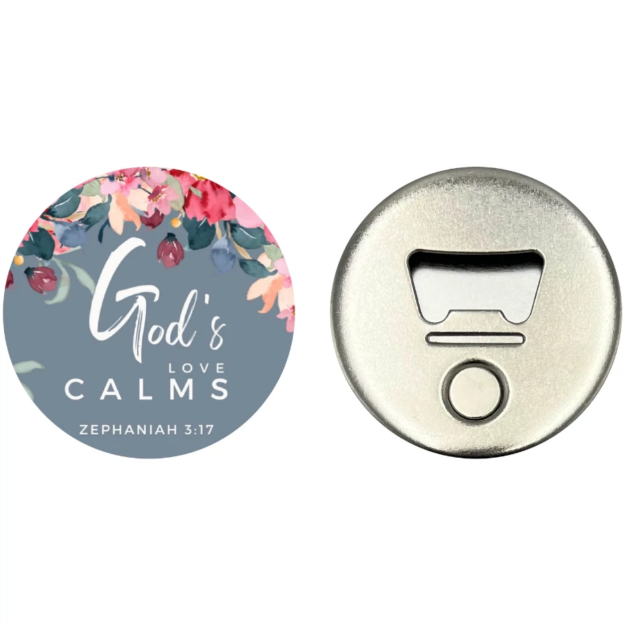 God's love calms – Hűtőmágnes üvegnyitóval