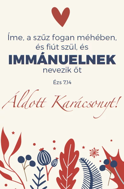 Íme, a szűz fogan méhében... – Karácsonyi, egyoldalas ajándékkísérő kártya csomag