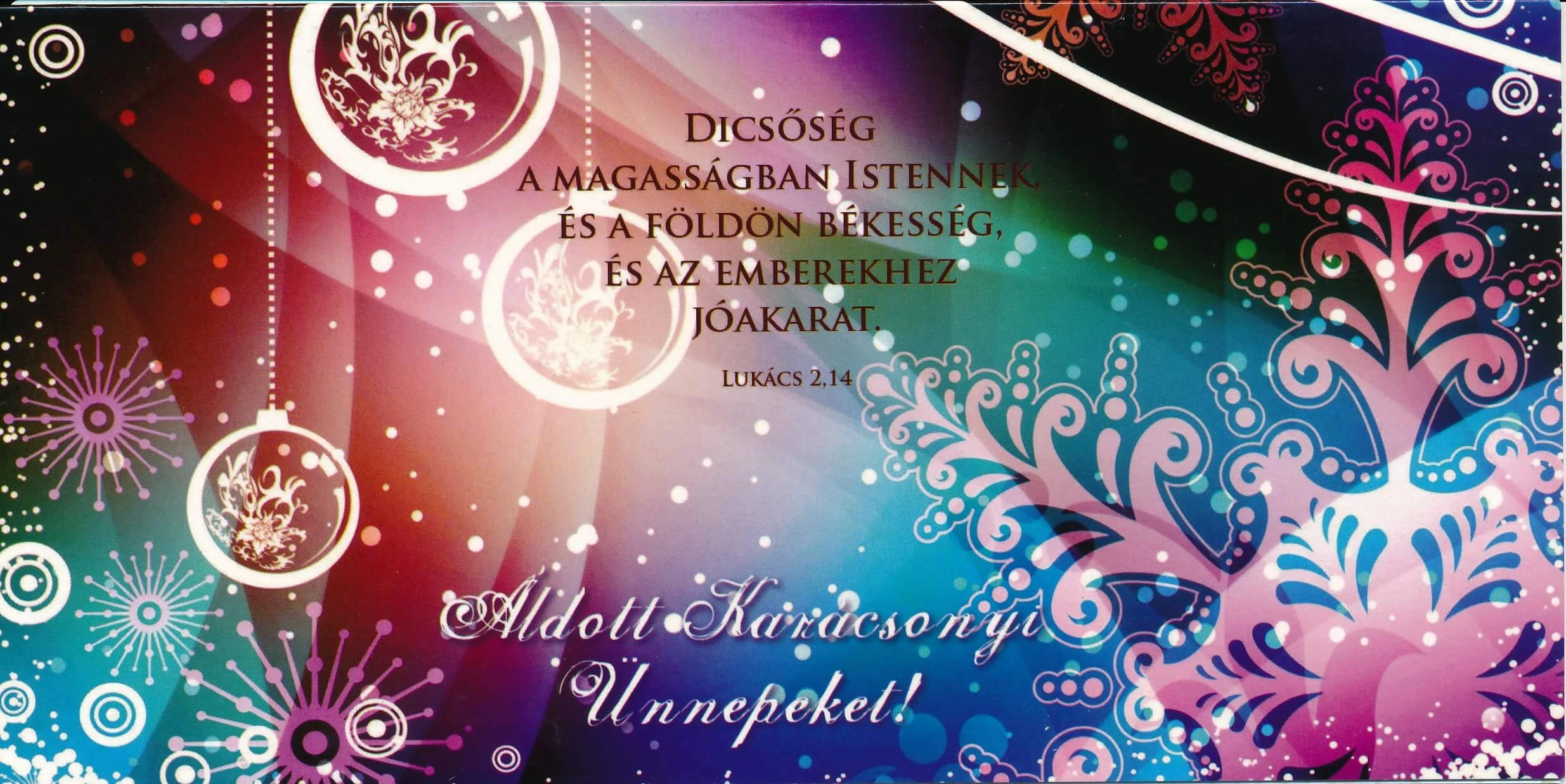 Dicsőség a magasságban Istennek... – Karácsonyi borítékos képeslap