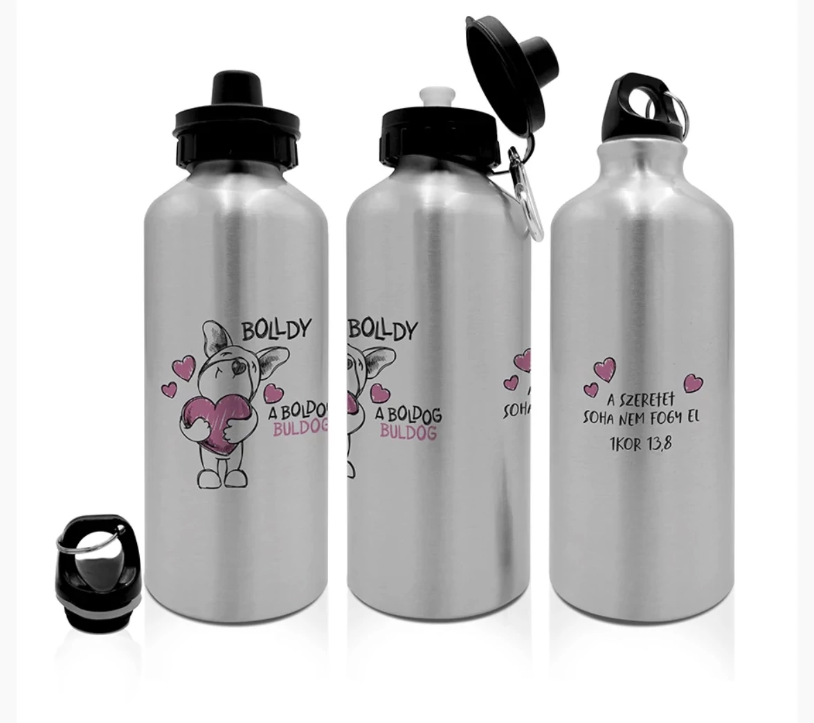 Bolldy, a boldog bulldog – kulacs – „A szeretet soha nem fogy el”
