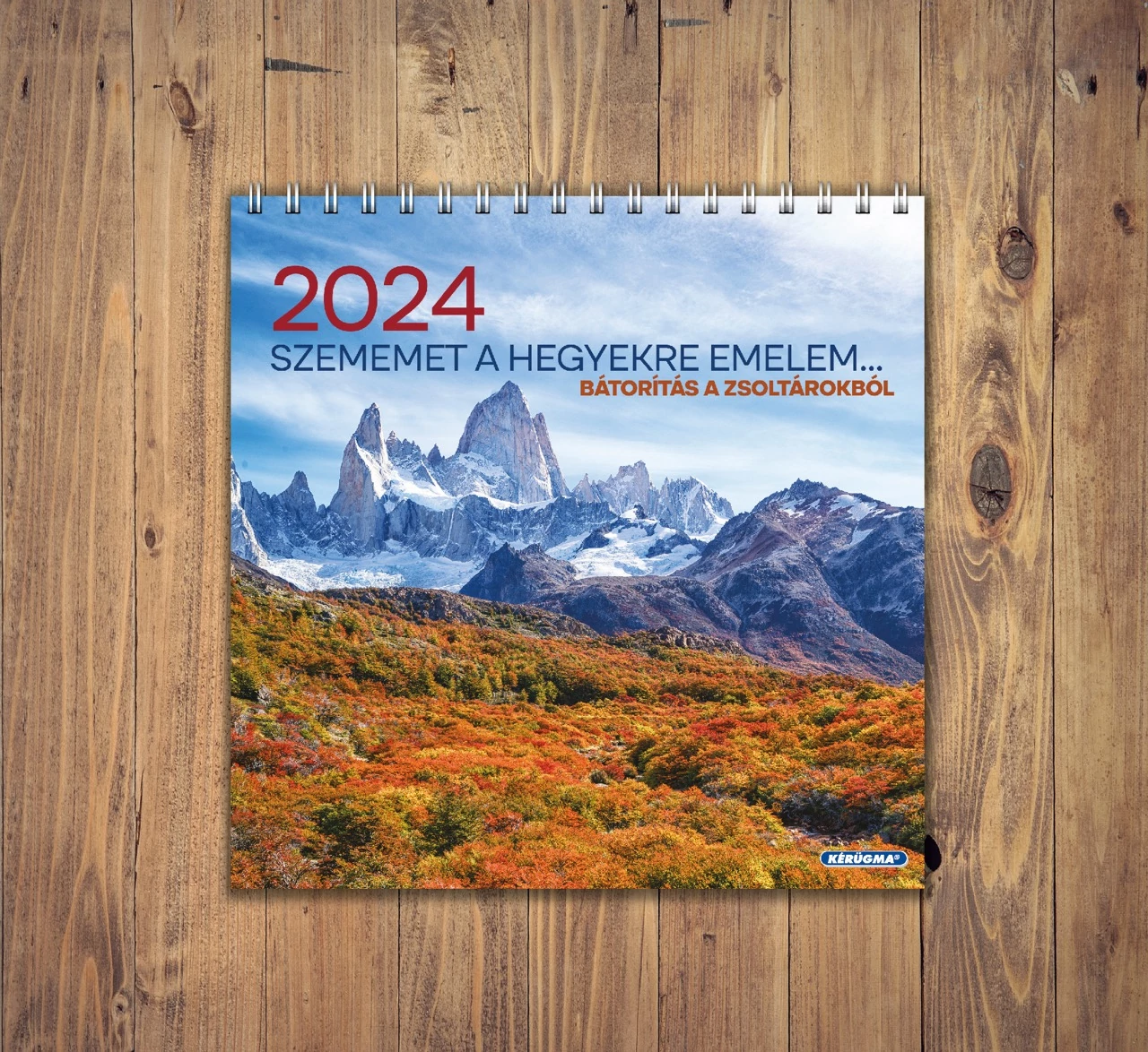 Falinaptár 2024 – négyzetalakú, spirál – Szememet a hegyekre emelem