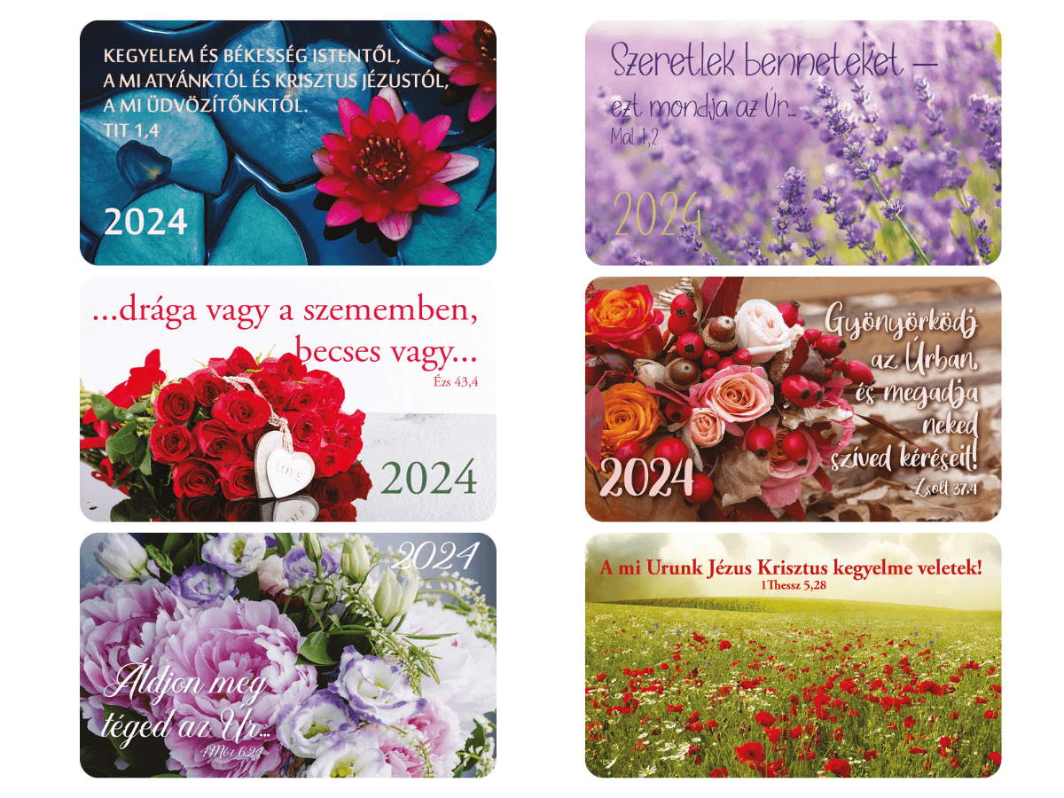 Kártyanaptár 2024 – vegyes csomag 4  – virág