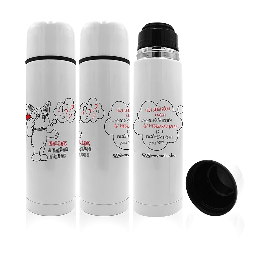 „Hívj segítségül engem…” – termosz – Bolldy, a boldog bulldog